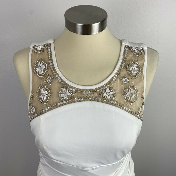 Jodi Kristopher Large White Beaded Shift Dress - Picture 8 of 13